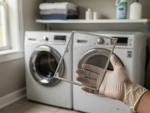 Lynnfield Dryer Vent Cleaning specialist performing detailed lint trap cleaning service in Lynnfield
